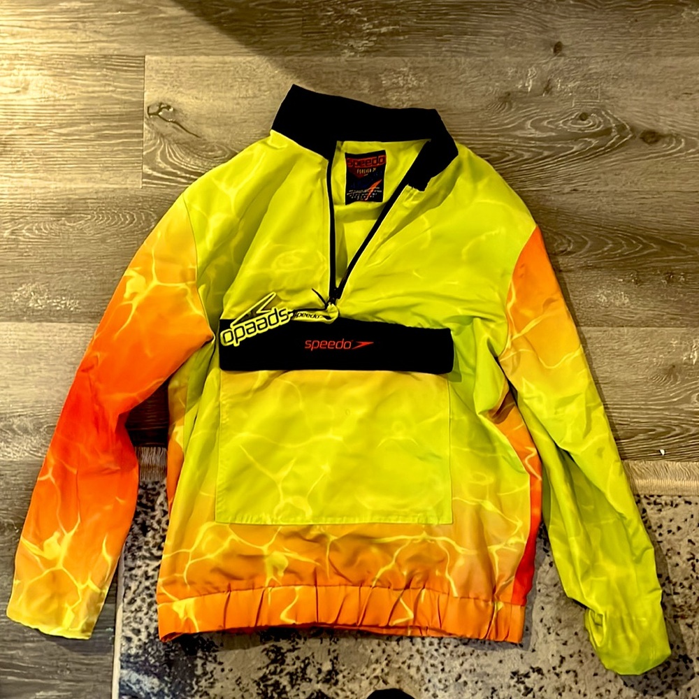 Forever 21 & Speedo Collab Bright Yellow/Orange Pullover Windbreaker- US S